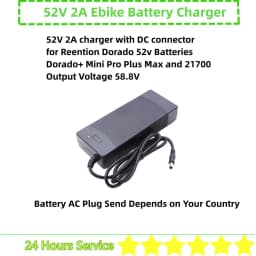 Reention Dorado Ebike Battery Charger Dorado Mini Pro Plus Max 21700 36V 48V 52V 2A 3A 4A Dorado E-bike Battery Charger