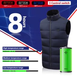 Electric Heated Vest 21 Heating Areas Full Body Warm USB Power Bank 3 Levels Windproof Winter Motorcycle Skiing Coat Men Women