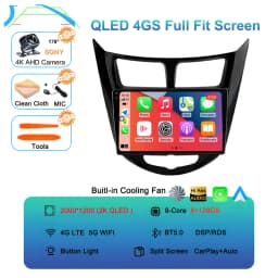 Android 16 Car Radio for Hyundai Solaris Verna Accent 1 2010 - 2016 Multimedia Video Player 2 Din DVD Head Unit Carplay GPS FM