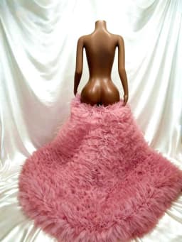 Pink Tulle Ruffle Overskirt Removable Wedding Train Fluffy Layers Tulle Detachable Train for Dress Evening Overlay Custom Made