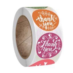 50-500pcs Round Thank You For Your Order Sticker Thanks For Shopping Small Shop Local Handmade Sticker Blue Pink Labels Sticker