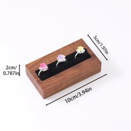 Walnut and Beech Wood Ring Display Tray, Fashionable High-end Accessory Display Stand Holder, Black Beige Ring Storage Rack