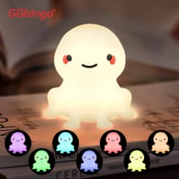 GGbingo Cute Pear Night Light 7-Color Dimmable Touch Control Night Light Silicone Stress Reducing Pat Duck Lamp USB Rechargeable