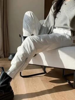 Warm Thicken Side Zip Down Cotton Straight Pant Casual Thick Winter Snow Wear Windproof Pantalones New Fluffy High Waist Spodnie