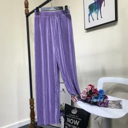 Summer Thin Chiffon Wide Leg Pants For Women Casual Candy Color Loose Long Pants Lady Solid Color Straight Pleated Trousers