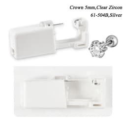 1PC 24K Gold Plated Earring Disposable Ear Piercing Unit Nickel Free Ear Studs with Ball Clasp Safety NO PAIN Piercer Machine
