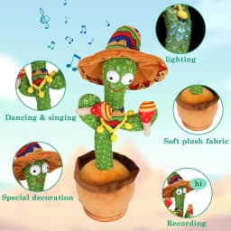 Talking Cactus Dancing Baby Toy Cactus Repeats What You say for Kids with English Songs Dancing Toy for Gift Toddle Girls Boys
