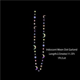 Iridescent Star Moon Circle Garland Ramadan EID Mubarak Birthday Party Decorations Hanging Crescent Twinkle Little Star Streamer