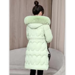 2026 Winter New Fur Collar Puffer Down Parka Loose Long Hooded Warmer Thicken Snow Jacket Pocket Zipper Outerwear Female