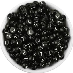 7x3.5mm Black Acrylic Beads Flat Round Pick Letters Loose Alphabet Spacer Beads Supplies For Jewelry Making Bracelets Accessory