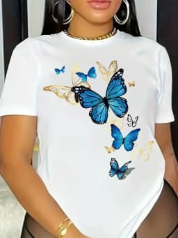 Women's Summer Print Oversized Loose Casual Round Neck Short Sleeved T-Shirt Top Fashion Streetwear Oversized O-Neck