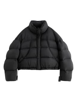FSLE Winter 2025 Women Cloud-Like Puffer Coat - Stand Collar Short Down Jacket Lazy Chic Style Glossy Finish for Casual Comfort