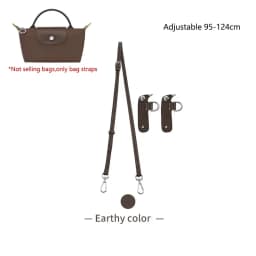 Cow Leather Replacement Crossbody Bag Strap Fit for Longchamp 2025 Mocha Moka mini shoulder strap without punching modification