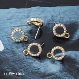 10pcs Pearl Stud Earrings Settings Handmade Roun Hollow Love Heart Earrings Connectors for DIY Jewelry Making Findings