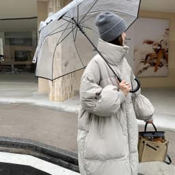 LANMREM Drawstring Waist Slimming Design Women's Long Down Jacket Lapel Loose Oversized Long Sleeve Grey Warm Jackets 2DB5955