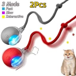 Dog Cat Interactive Ball Toy Automatic Rolling Ball Faux Tail Rechargeable Smart Pet Electric Toy Dog Cat Training Imitate Mouse