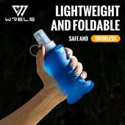 WRELS Soft Flask Folding Collapsible Water Bottle TPU BPA Free Outdoor Sport Running Cycling Hydration Portable Water Bottle