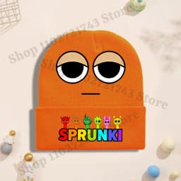 Sprunki Cartoon Cute Knit Hat for Children Anime Fashion Knitted Hat Boys Girls Winter Warm Cap Kids Windproof Hip Hop Caps Gift