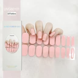 16/20/22Tips Semi-Cured Gel Nail Patch Adhesive Sliders Long Lasting Full Gel Nail Stickers DIY Manicure Harden In UV Lamp Need