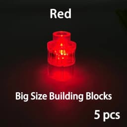 5Pcs Big Size Round LED Light Brick Luminous Lamp Accessories Flash Building Block Xmas Toy Lights Compatible With Leduo Brand