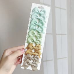 10Pcs/Set Solid Color Kids Bows Hair Clips for Baby Girls Handmade Ribbon Bowknot Hairpin MiNi Barrettes Hair Accessories