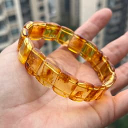 Yoowei 100% Real Amber Bracelet for Unisex Genuine Black Bead Irregular Natural Plant Medical Healing Jewelry Gift Wholesale