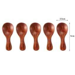 5Pcs Wooden Spoon Kitchen Small Spoon Wood Spice Spoon Mini Wooden Scoop Tea Spoons for Powder Sugar Jar Kitchen Accessories