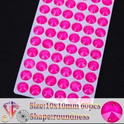 VC Neon Fluorescent Roundness Sew on Rhinestone Roundness Sewing Diamond Glass Diamond Flatback DIY Accessories Wedding