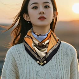 Luxury Design Magnetic Triangle Neck Protection Scarf For Women Cotton And Linen Scarf High-end Neck Scarf Spring Autumn Bandana
