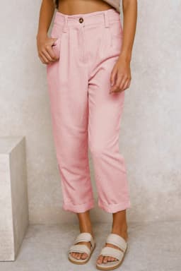 Women's 2025 Fall Corduroy Pants - High Waist Relaxed Straight Leg Trousers, Solid Color Casual Lounge Pants