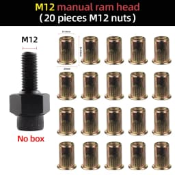 M3 M4 M5 M6 M8 M10 M12 Hand Rivet Nut Head Set Round Nut Tool Manual Riveter Rivnut Tool Accessory