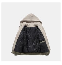 Fake Two Pilot Cotton Jackets Mens Winter New High Street Trend Thickening Hooded Bomber Coats Multiple Pockets Short Parkas
