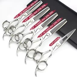 6 Inch Barber Specificlied Shears Professional Hairdressing Scissors Hairdresser Clippers Set Flat Thinning Hair Cutting Tools