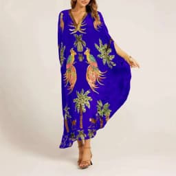 New Spring V-neck Vestidos A-line Dress Fashion Animal Pattern Printed Loose Dress Retro Women's Dress Vetement Femme