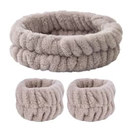 Velvet soft elastic headband face washing and makeup headband hair tie face washing waterproof wrist strap and heanband set