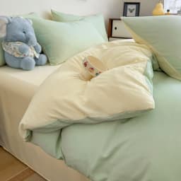 Ins Style Solid Color Duvet Cover Set Washed Cotton Bedclothes Comforter Cover Pillowcase Soft Bedding Sets Quilt Covers 220x240