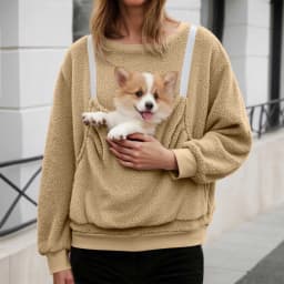 Women Fall And Winter Casual Plush Solid Color Pet Pocket Crew Neck Hoodless Sweatshirt Funny Jogging Suits Women Petite