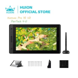 2026 Newest Model HUION Kamvas Pro 16 V2 15.6" Full-Laminated Pen Display 16K Pressure Smart Touch Bar & 6 Keys Art Tablet