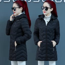 Women's Mid-Length down Cotton Jacket Mommy Style Winter Special Thickened Fashion Slimming Large Size Stylish Coat
