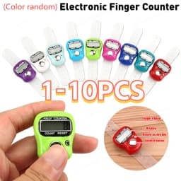 1-10PCS Mini Electronic Finger Counter Hand Tally Clicker Counter Ring Digital Counters Knitting Row Counter Stroke Contador
