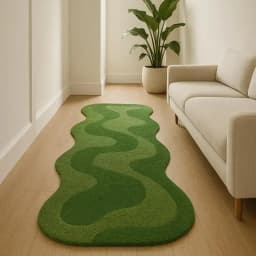 VIKAMA Gradient Wave Rug Warmth-Retaining & Non-Slip Bedroom Entrance & Bedside Mat Living Room Sofa Rug Home Decor