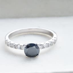1-3 Carat Black Color Real Lab Grown Moissanite Diamond white Certified Ring for Women Wedding 18K Gold Plated Fine Jewelry Gift