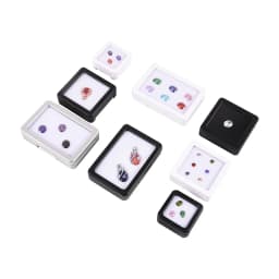 Top Glass Gem Box Gemstone Holder Display Loose Diamond Stone Show Jewelry Case Storage Organizer Tool Coin Jar Novel Container