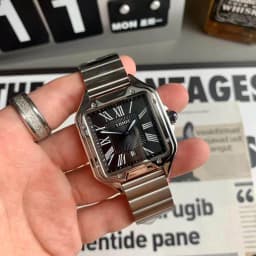 Luxury Watch for Men Square Rectangle Reloj Sliver Orologio Black Leather Strap Stainless Steel Quartz Wristwatch Male Man Clock
