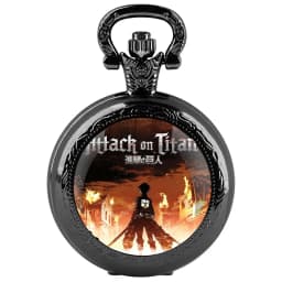 Attack on Titan Design Glass Dome Chain Pocket Watch Kids Necklace Pendant Clock Gift Women Men Reloj De Bolsillo