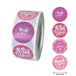50-500pcs Round Thank You For Your Order Sticker Thanks For Shopping Small Shop Local Handmade Sticker Blue Pink Labels Sticker