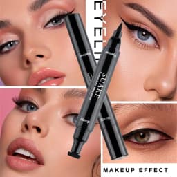 Double Head Quick Drying Liquid Eyeliner Pen Black Triangle Eye Liner Stamp Eyeliner Waterproof Liquid Eye Liner Pencil Cosmetic