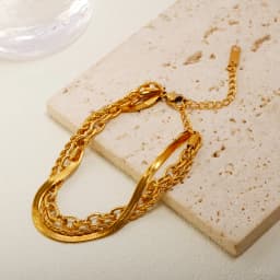 JOVO LOVE High-end Three-layer Chain Bracelet Wholesale Jewelry Woven Chain Classic Fashion Stainless Steel Bangle Women Jewelry