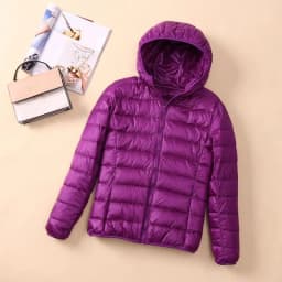Fashionable Lightweight down Cotton Jacket Women's Short Stand Collar Hooded Slim Fit Autumn Winter plus Size Outerwear