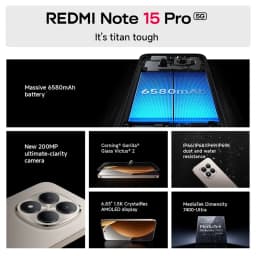 Xiaomi Redmi Note 15 Pro 5G Smartphone Global Version 200MP Camera 45W 6580mAh 6.83'AMOLED Display MTK Dimensity 7400-Ultra